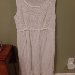 Comfy, loose, white summer dress.